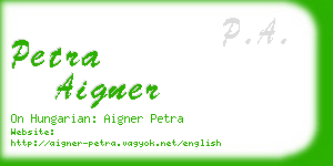 petra aigner business card